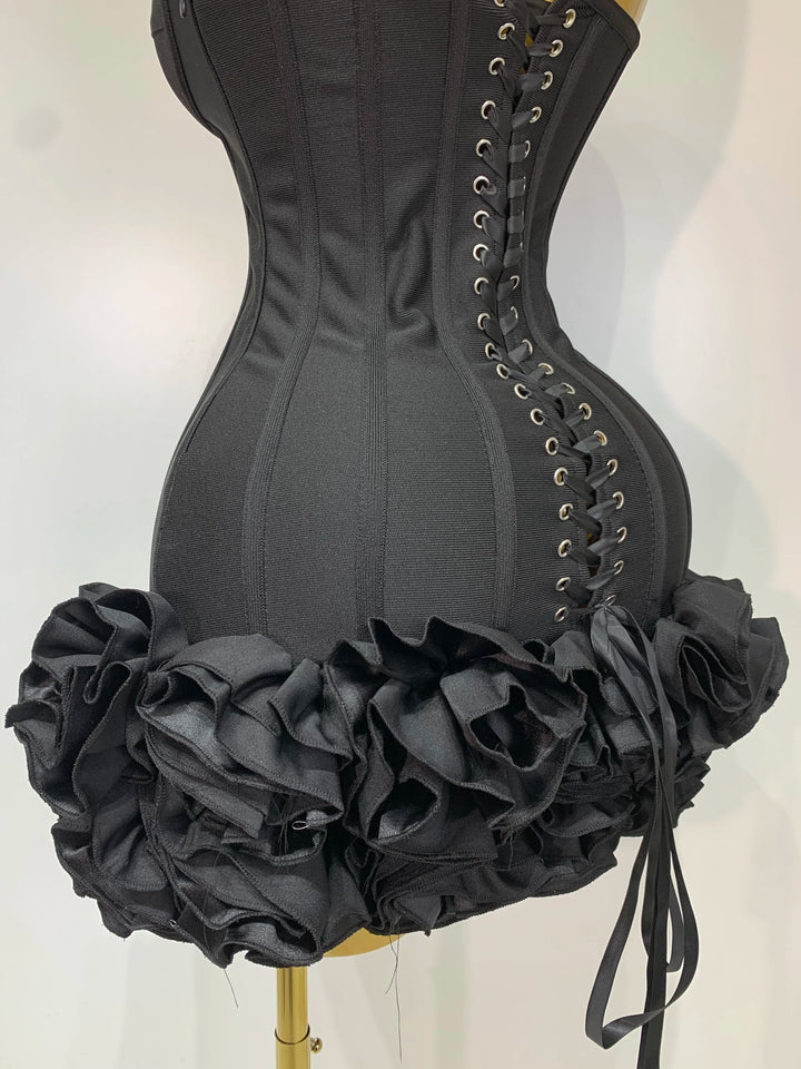 Exquisite Strapless Floral Cocktail Dress