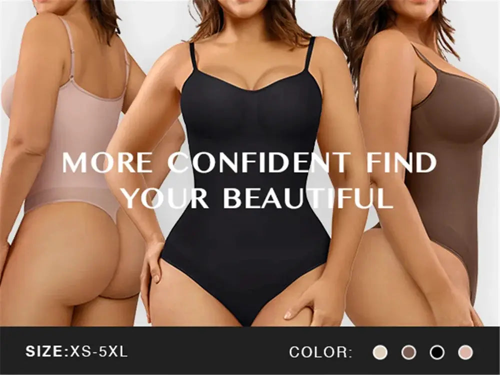 Seamless Thong Bodysuit for Women Slimming Shapewear