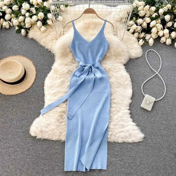 YuooMuoo Women Cutout Waist Knitted Bodycon Dress