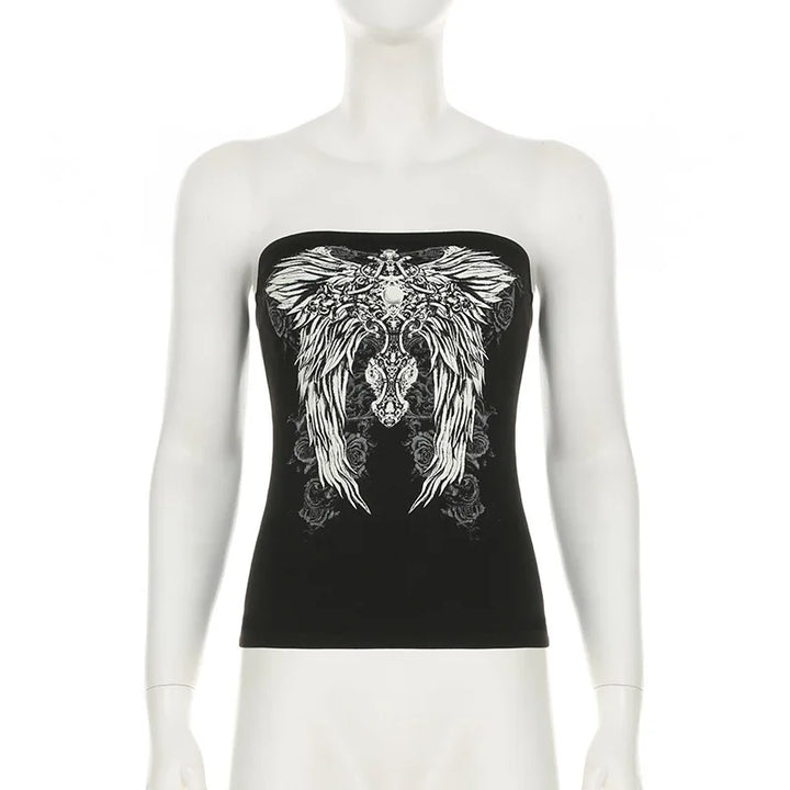 Dozw Exclusive Vintage Gothic Black Knit Tube Top