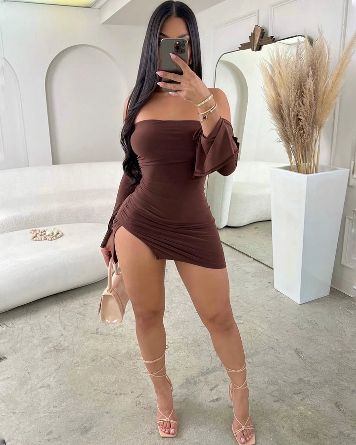 Black Strapless Backless Mini Bodycon Club Dress