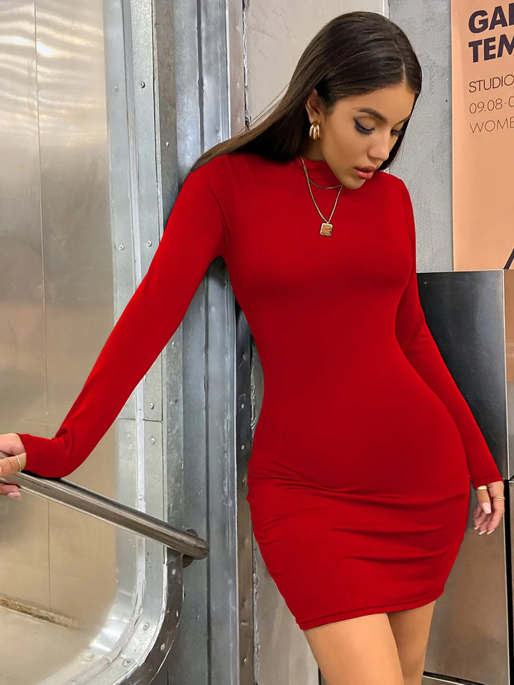 Women Long Sleeve Bodycon Mini Dress Party Ready