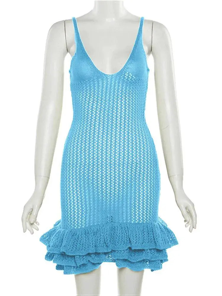Seductive Hipster Clubwear With Peekaboo Pleats Dress