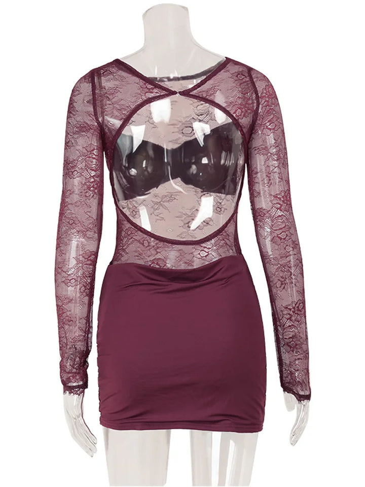 Cnyishe Lace Patchwork Sheath Dress Exclusive