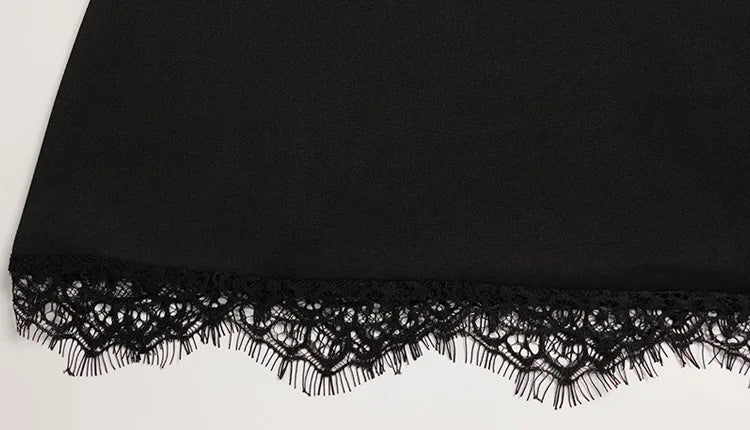 Sculptural Black Lace Sheath Dress Elevates Your