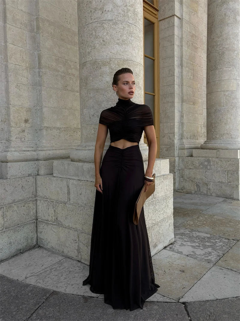 Premium Hollow A-line Evening Dress With Tailored