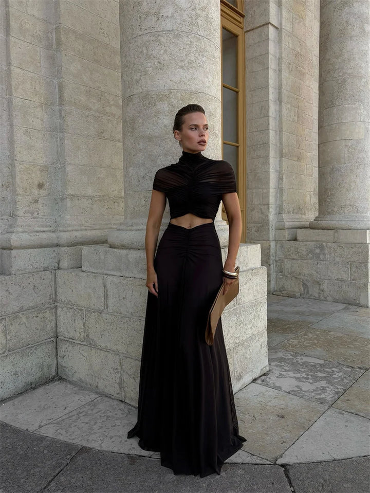 Premium Hollow A-line Evening Dress With Tailored