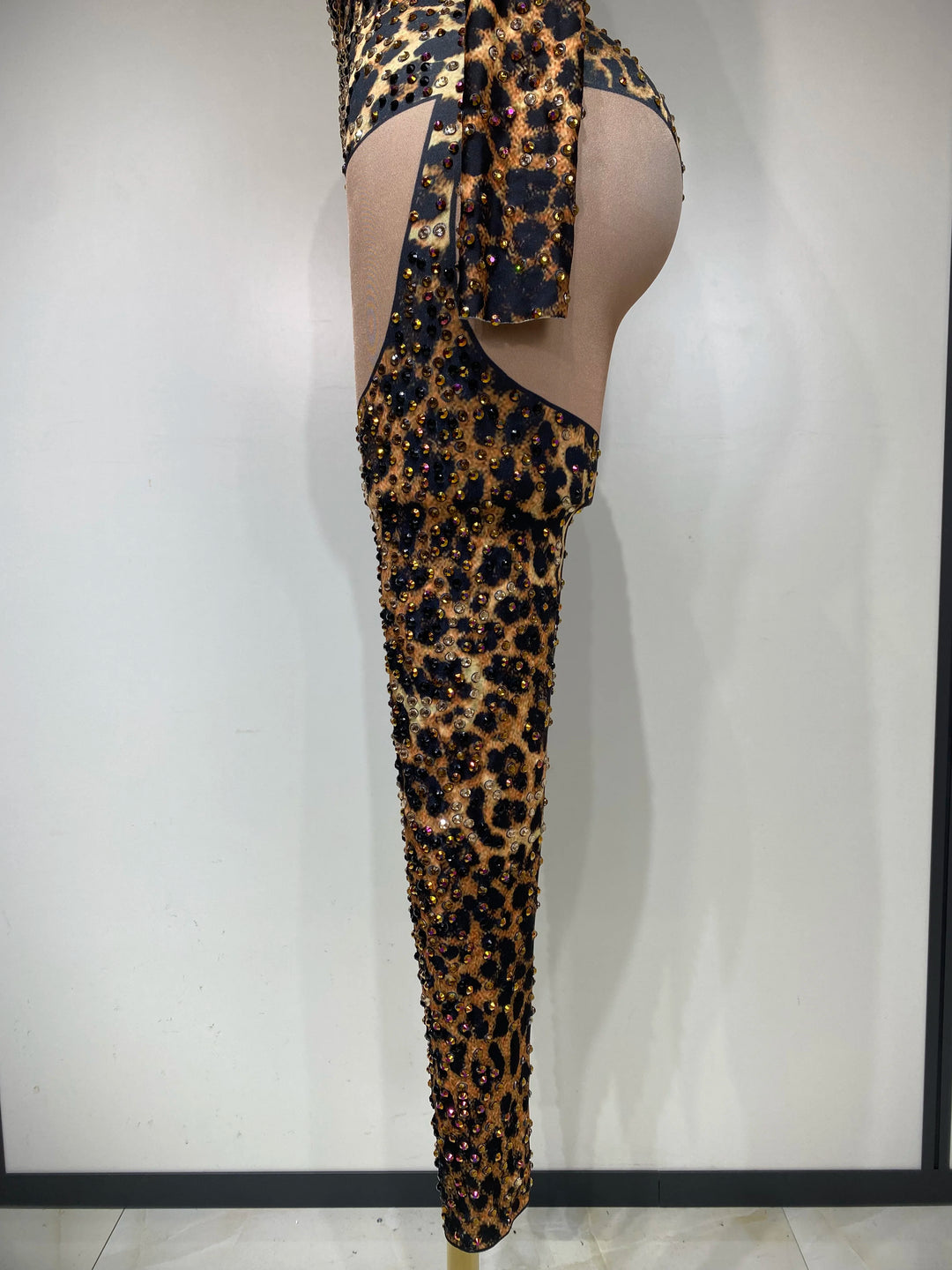 Bold Leopard Stage Jumpsuit For Women Tatting
