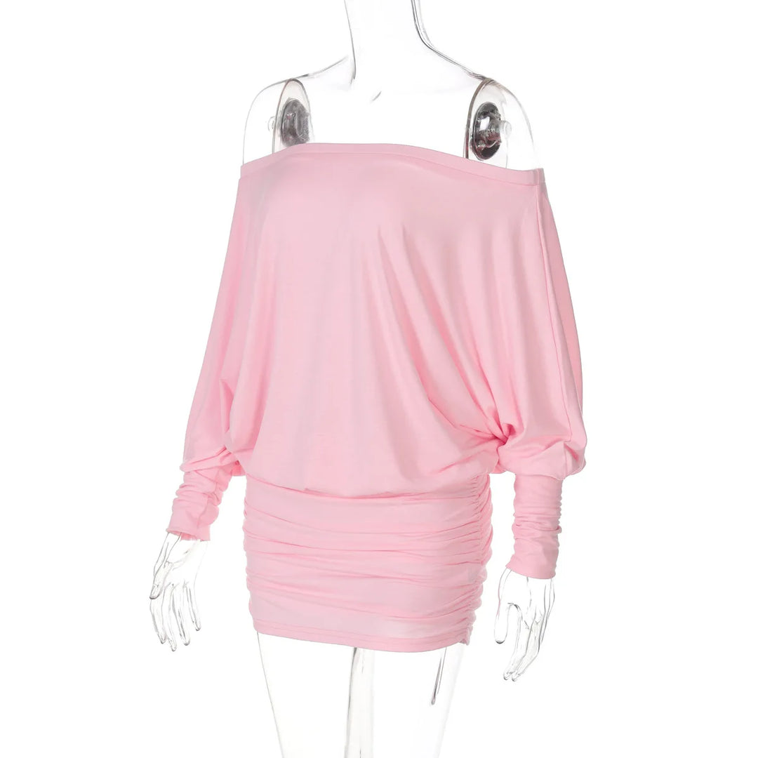 Chic Off Shoulder Sheer Mini Dress For Elegant