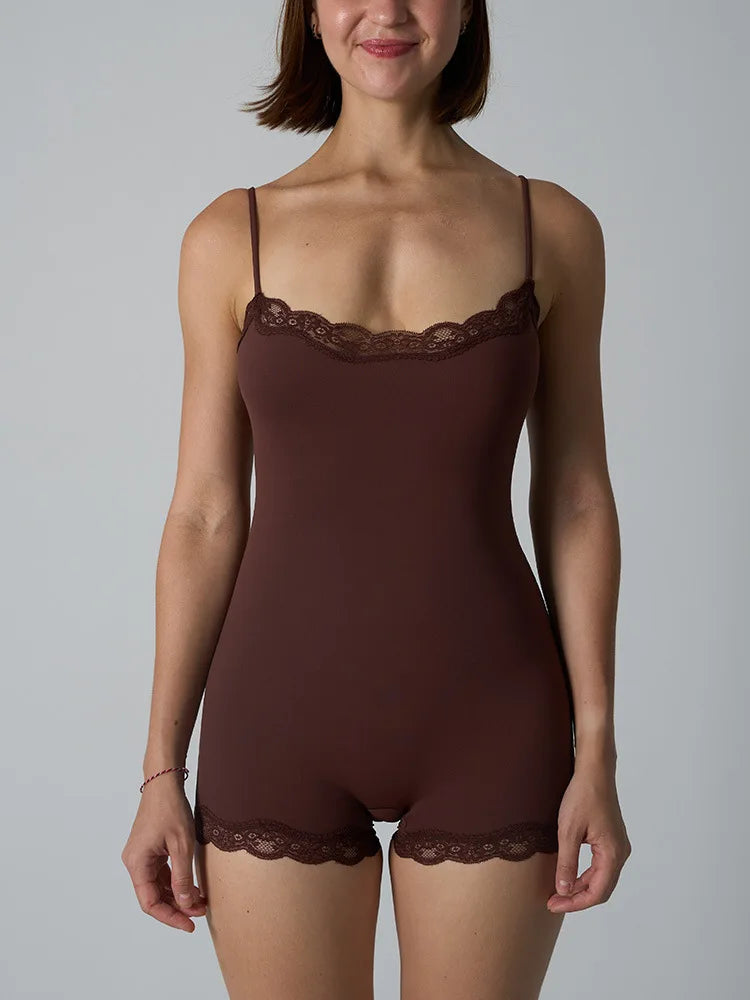 MsChuh Limited Tatting Lace Bodysuit For Elegance