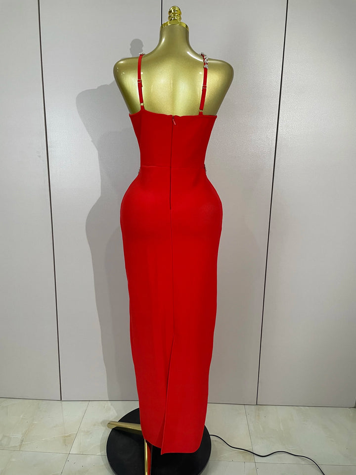 White Sparkly Crystal Diamond Backless Bodycon