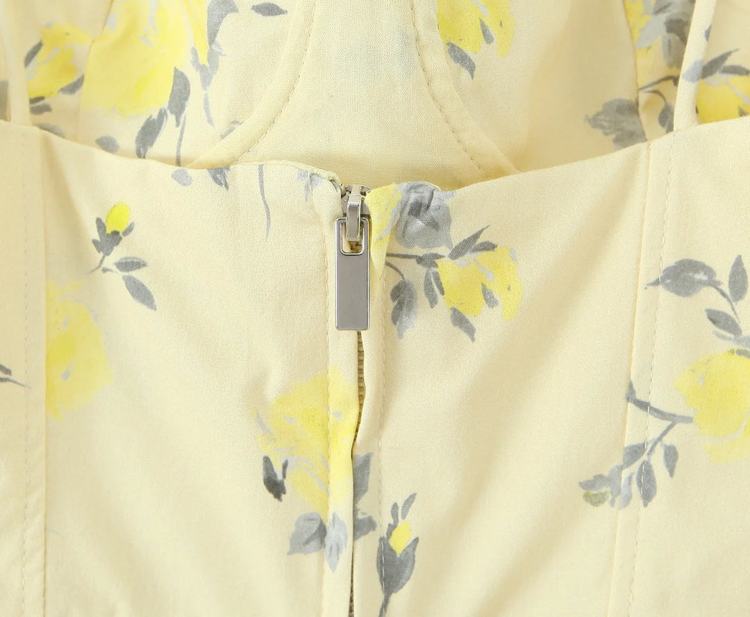 Luxury Floral Backless Corset Top For Evening