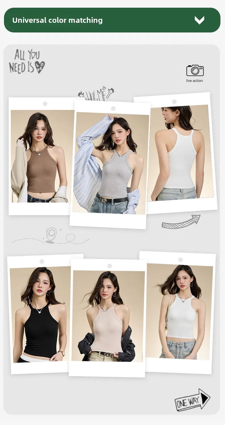Ubowen Luxury Viscose Cotton Halter Camisole