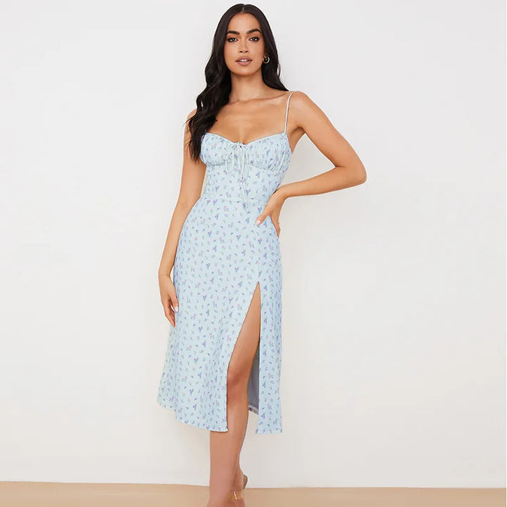 Elegant Floral Midi Dress Exclusive Tatting