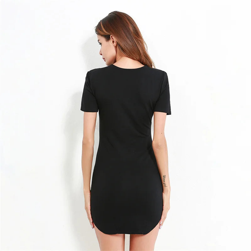 Summer Women Bodycon Mini Dress Short Sleeve Slim