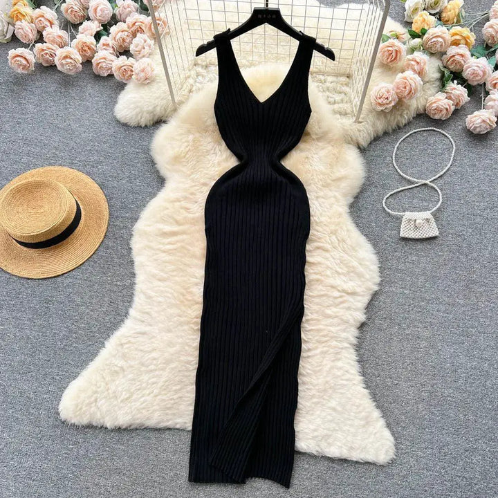 Sultry Knit Bodycon Dress for Seductive Streetwear Chic