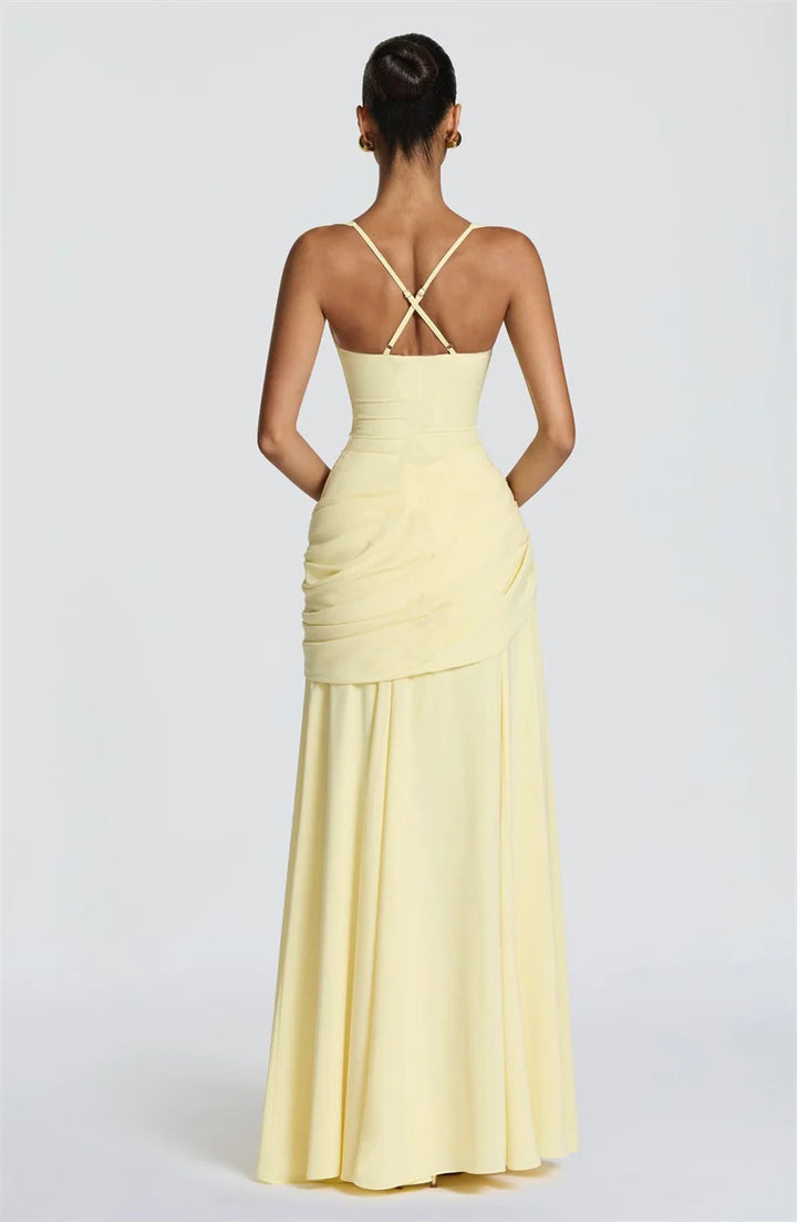 Elegant Off Shoulder Backless Maxi Dress