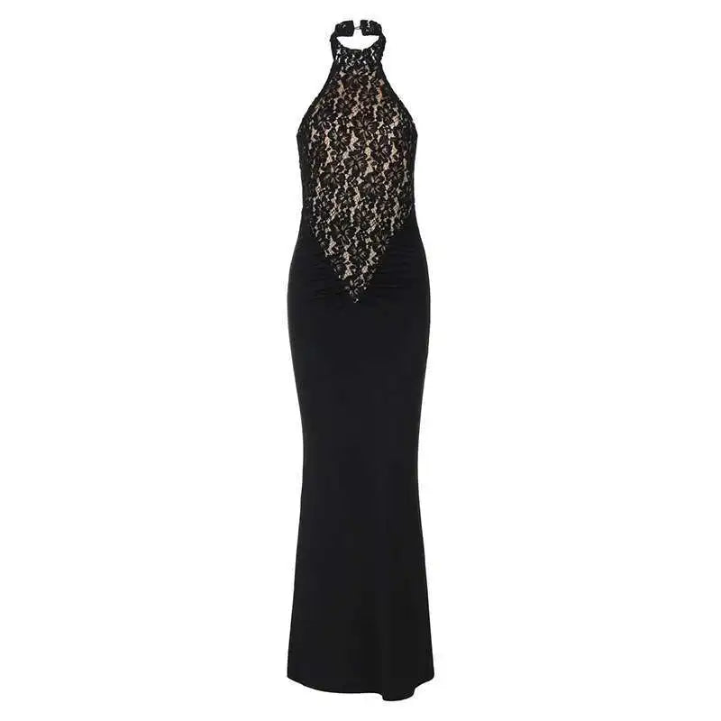 Elegant Black Lace Off Shoulder Evening Gown