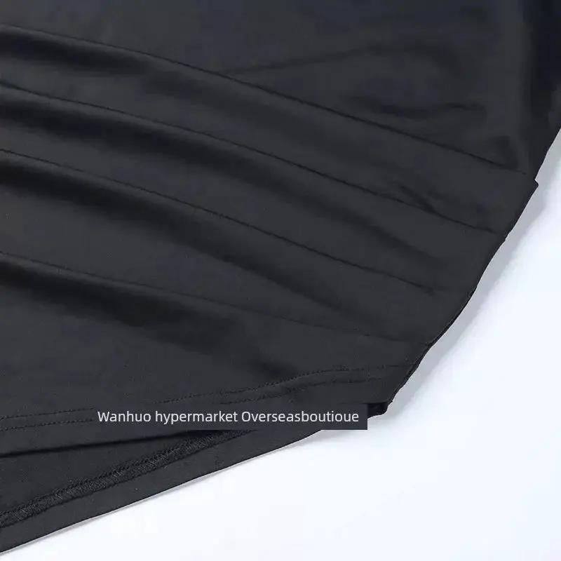 Split Spy Girl Strap Dress V Neck Lace Trim Slim Fit Slit - OurLum.com