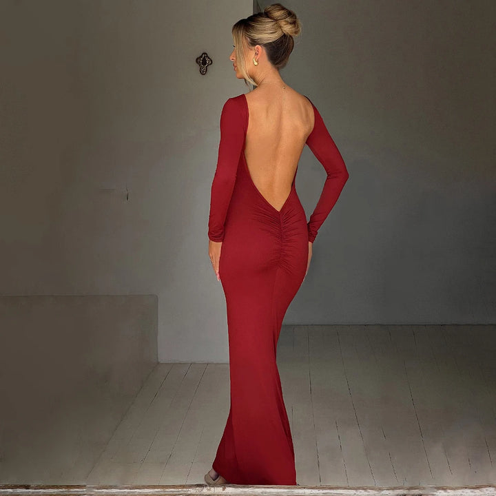 Y2K Signature Backless Knit Maxi Dress