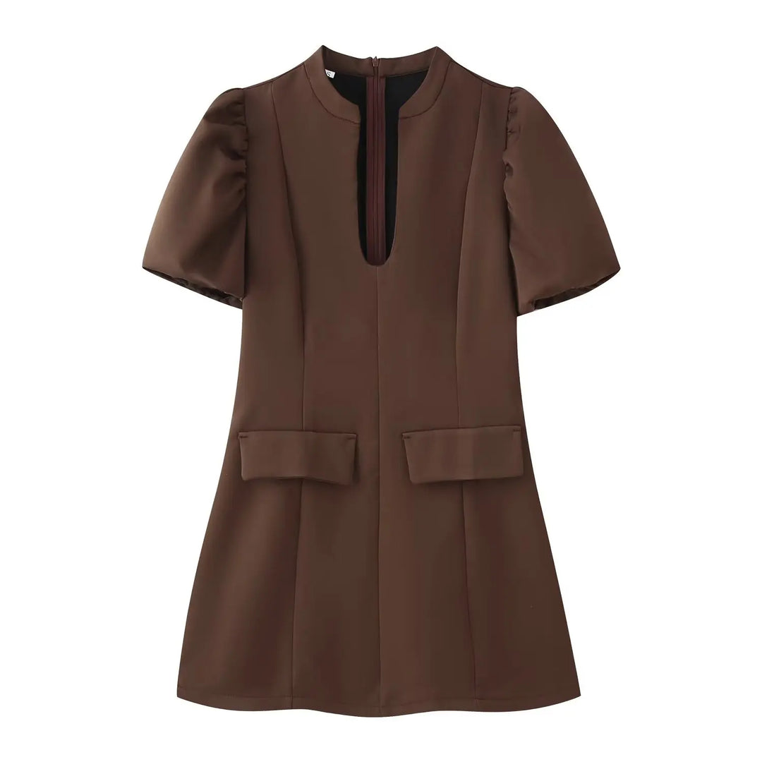 Black Puff Sleeve Party Mini Dress For You