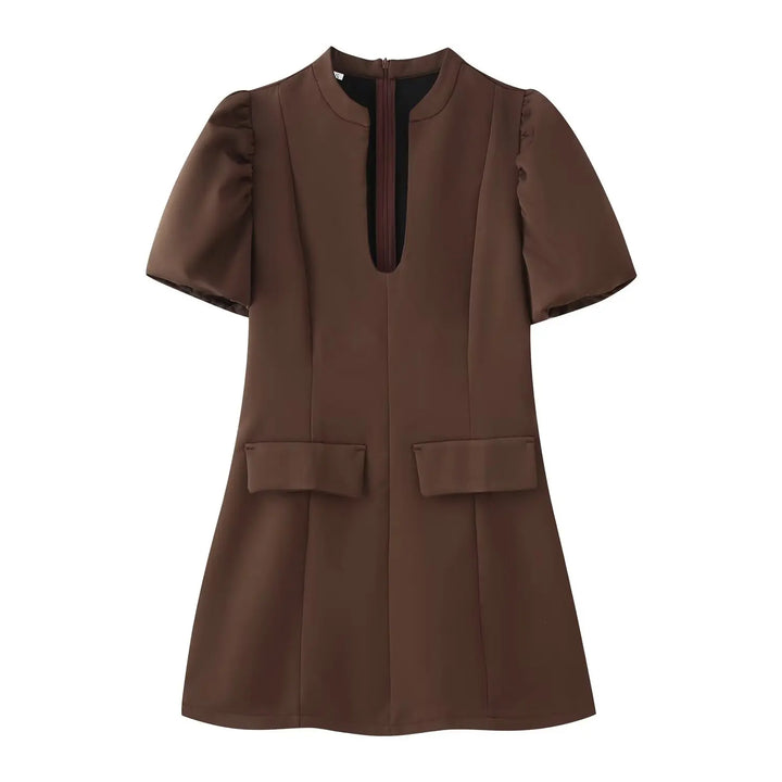Black Puff Sleeve Party Mini Dress For You