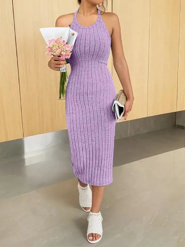 Elegant Bodycon Halter Neck Tank Dress Timeless Chic Comfort