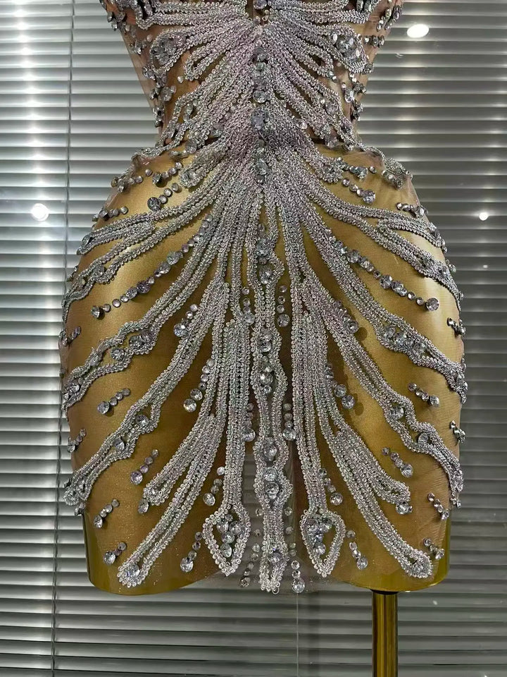 Exquisite Sequin Strapless Bodycon Mini Dress