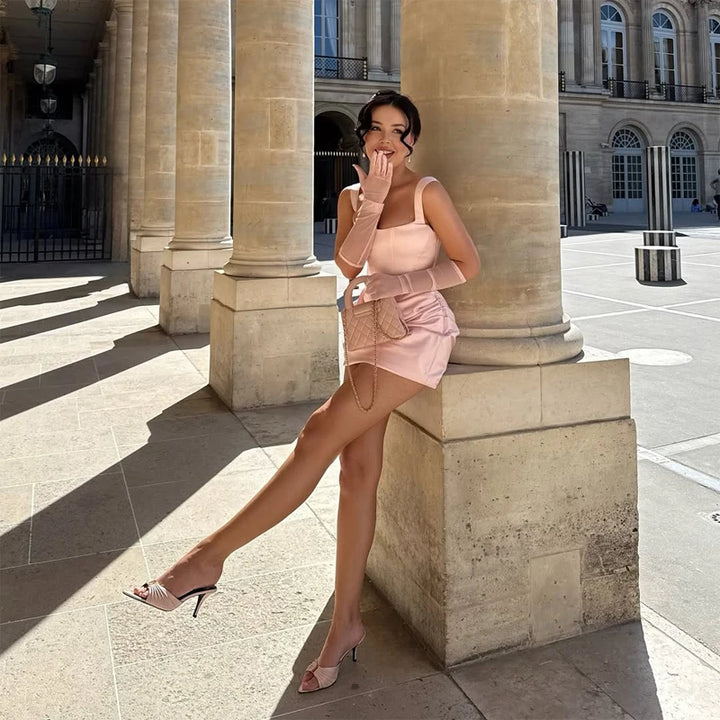 Signature Structured Square Neck Summer Dress