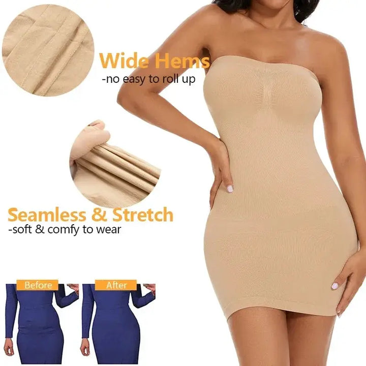 Off Shoulder Compression Body Shaper Dress For Women