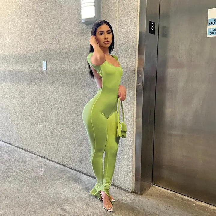 Sultry Backless Bodycon Jumpsuit Chic Rompers for Women