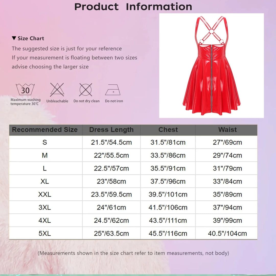 Gothic Punk Wet Look Latex Dress Bodycon Clubwear