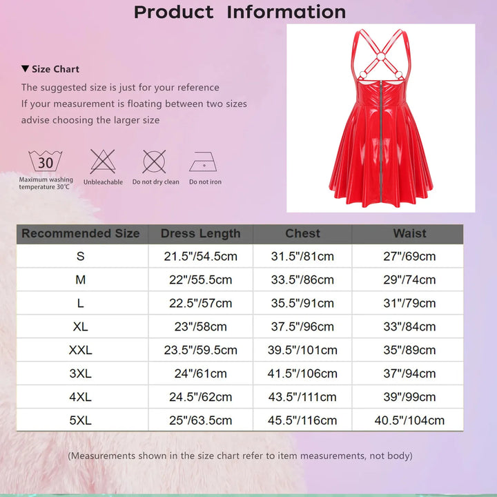 Gothic Punk Wet Look Latex Dress Bodycon Clubwear