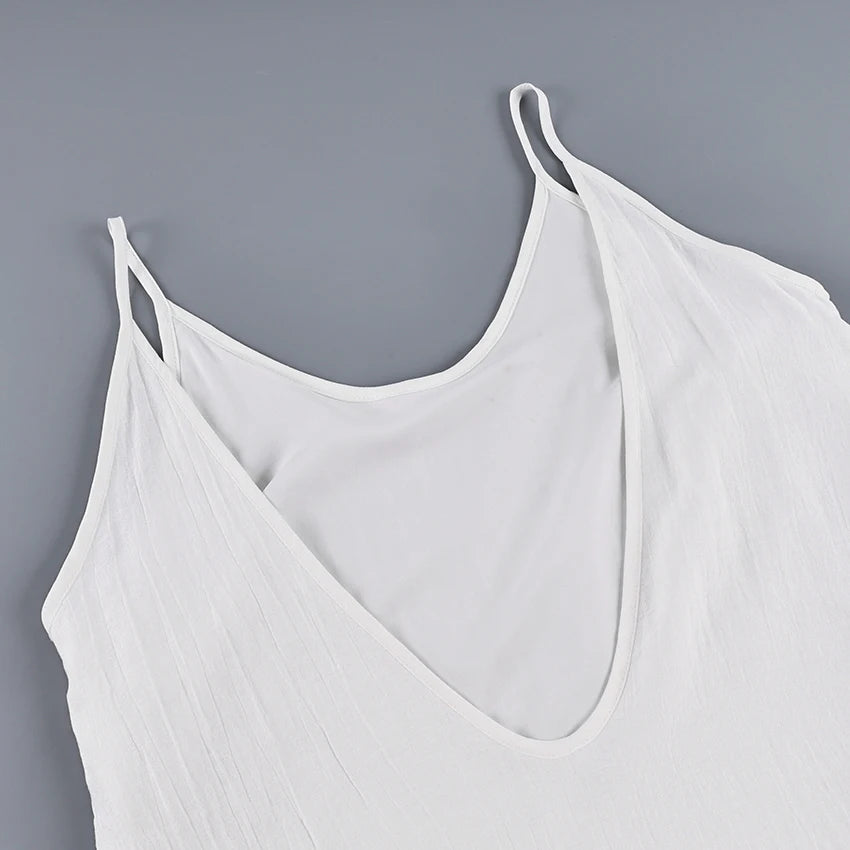 HiLoc Signature White Soft V Neck Midi Nightgown