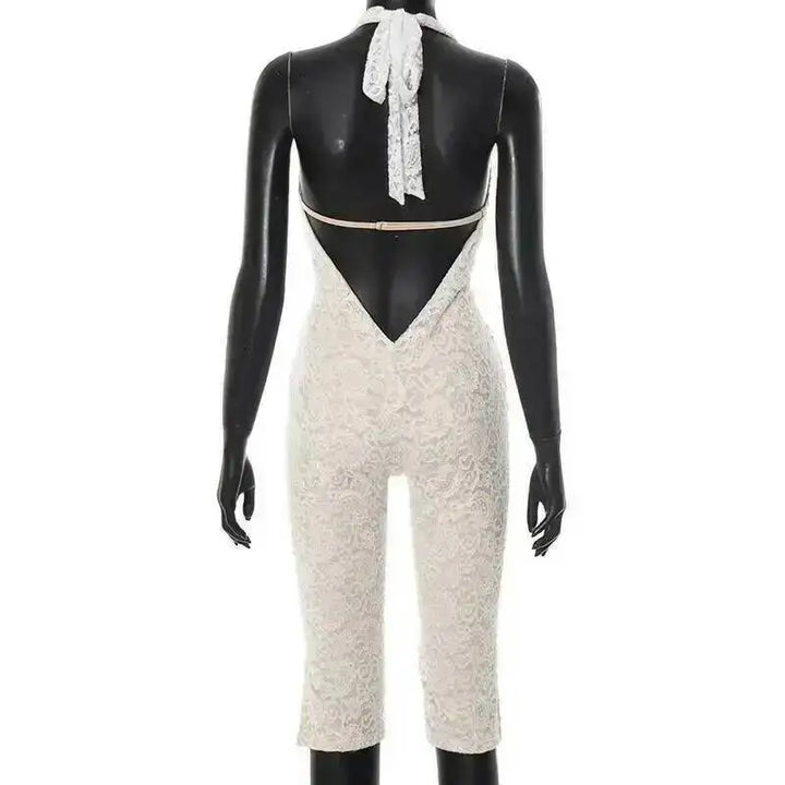 Avrilyaan Women S V Neck Lace Jumpsuit Exclusive