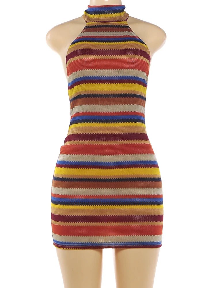 Kliou Atelier Stripe Patchwork Mini Dress Private