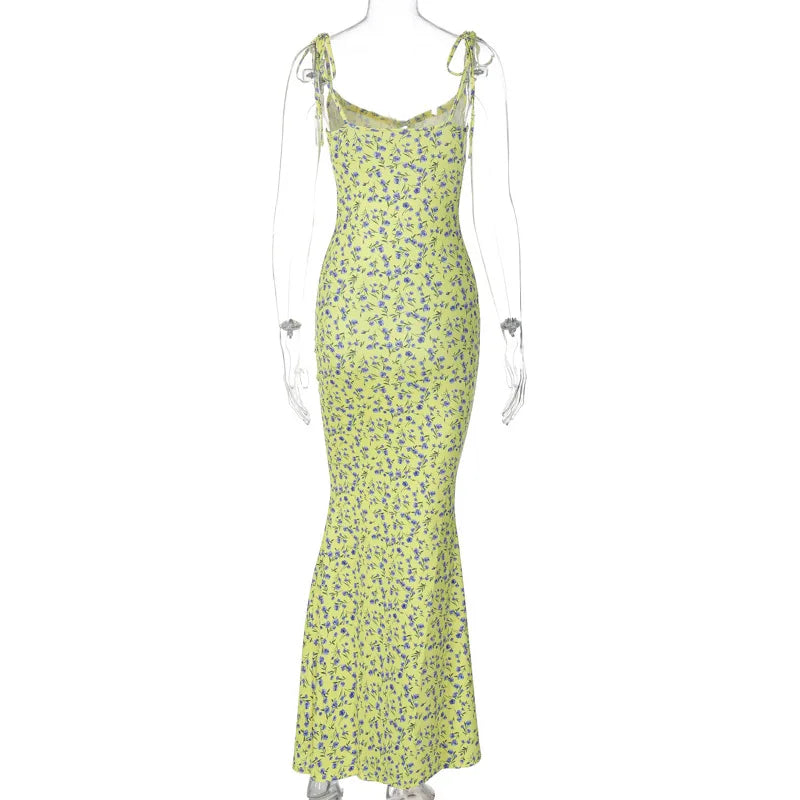Hugcitar Floral Print Ankle Length Bodycon Long