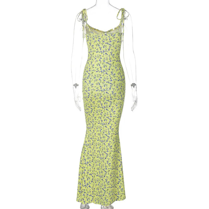 Hugcitar Floral Print Ankle Length Bodycon Long