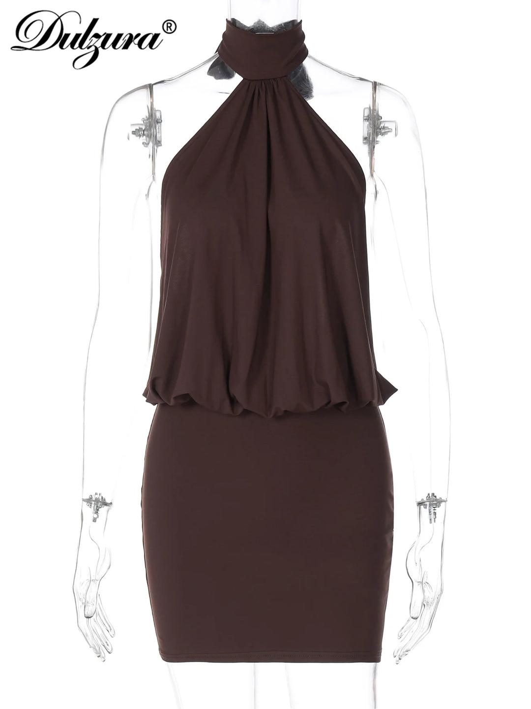 Dulzura Sexy Backless Halter Bodycon Mini Dress
