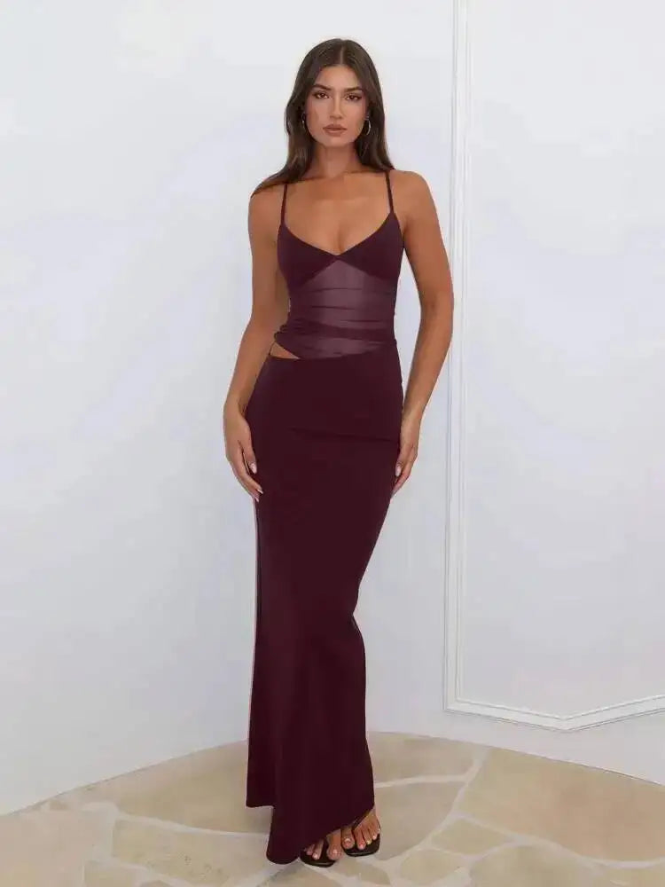 Elegant Backless Spaghetti Strap Party Dress