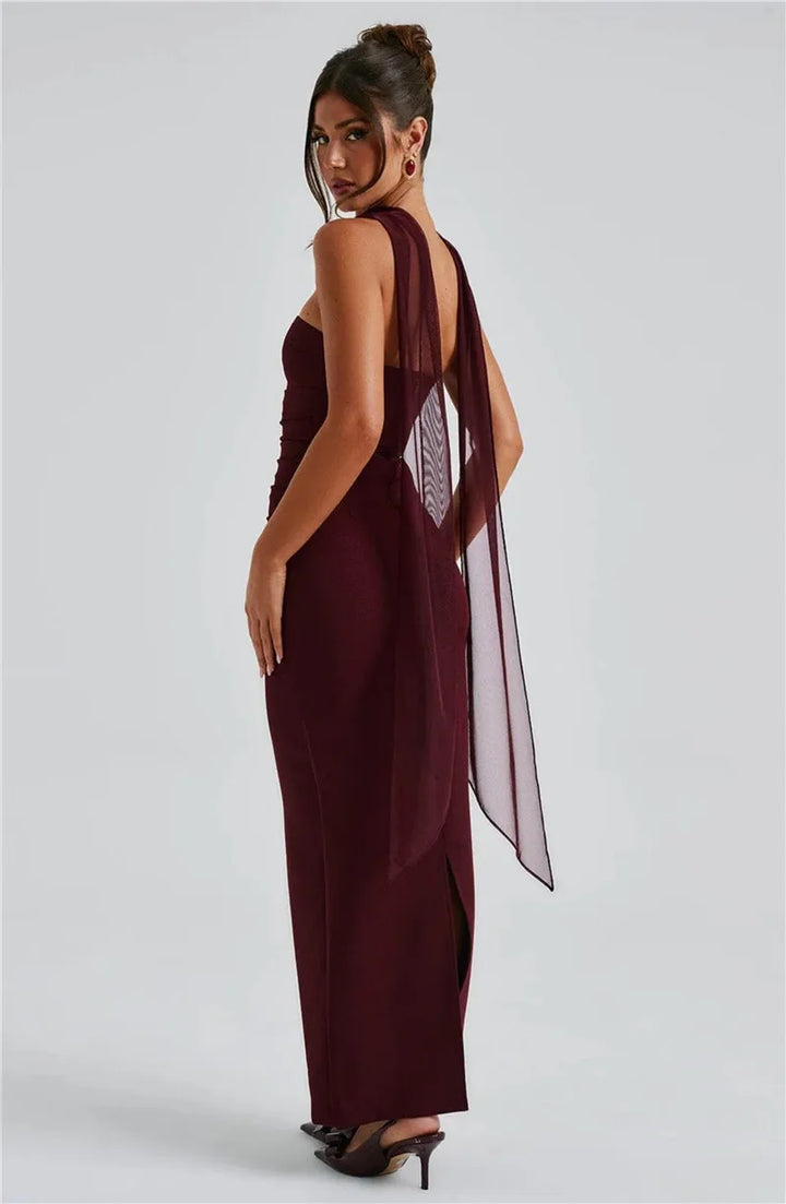 Mozision Premium Off Shoulder Backless Maxi