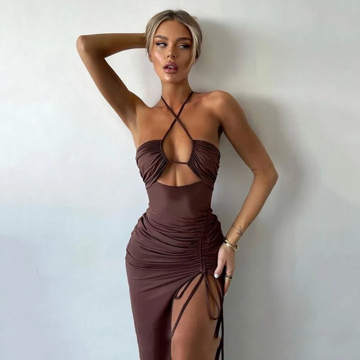 Backless Midi Bodycon Dress For Women Night Club