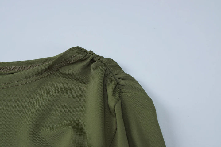 Hugcitar Premium Ruche Maxi Dress For Autumn