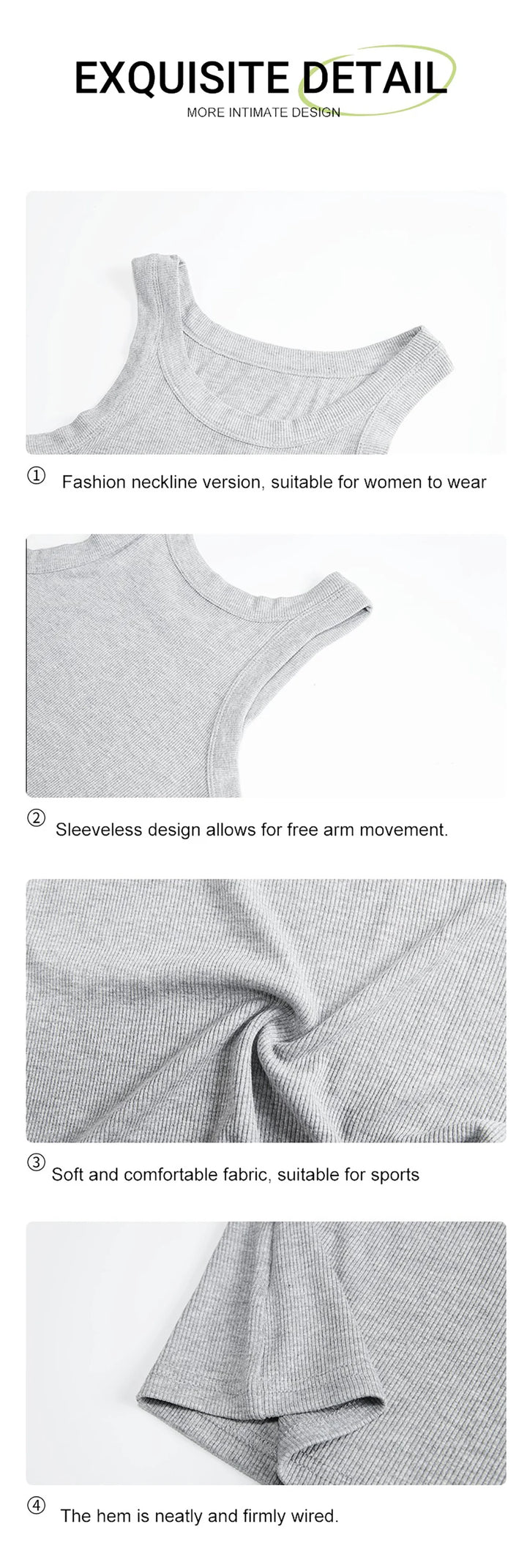Women Modern Cotton Knit Tank Top Summer Stretch