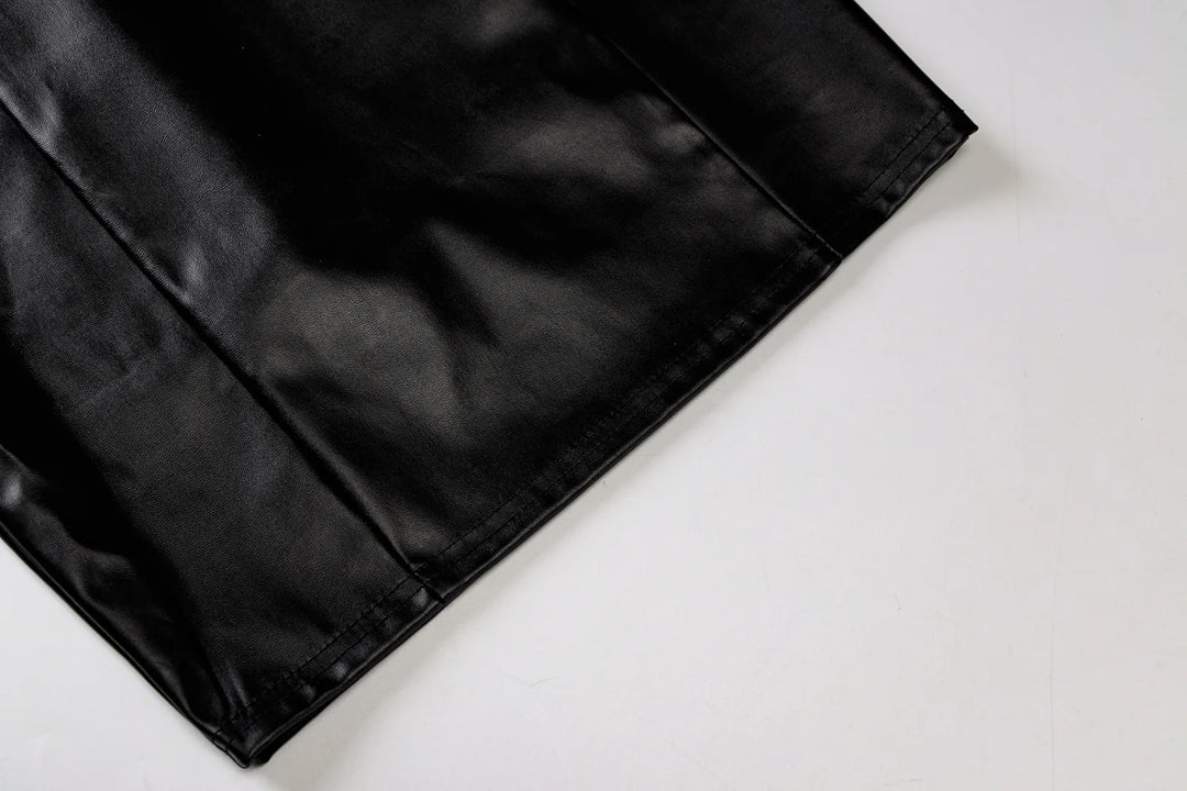 Exquisite Faux Leather Tube Mini Dress