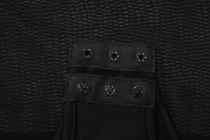 Hugcitar Black Turtleneck Sheer Bodysuit For Women