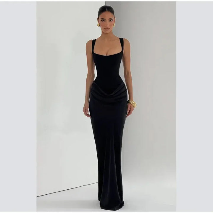 Exclusive Halter Square Neck Tailored Mini Dress
