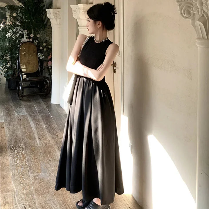 Elegant Sleeveless Summer Long Dress For Comfortable Daily Wear