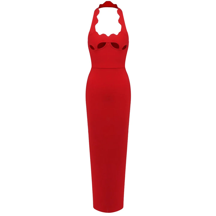 Black Halter Elegant Long Bodycon Dress for Women