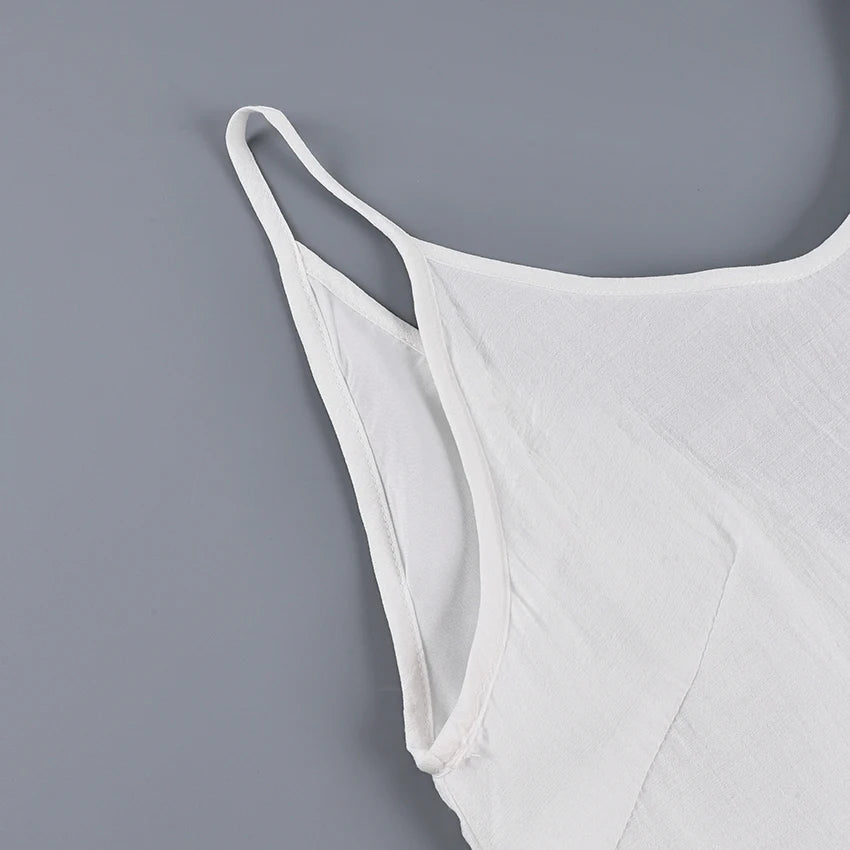 HiLoc Signature White Soft V Neck Midi Nightgown